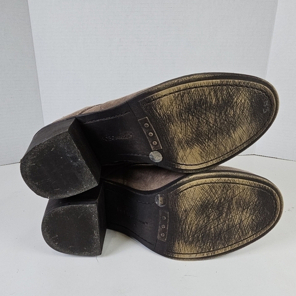 BCBGeneration Beige Tan Genuine Leather Suede Heeled Boots Booties - Picture 7 of 11